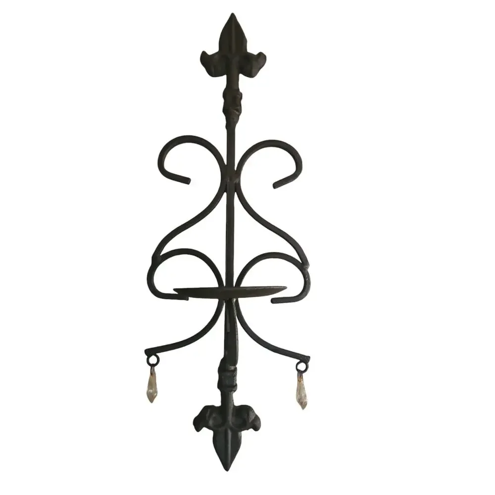 Set of 2 Brown Metal Candle Wall Holders